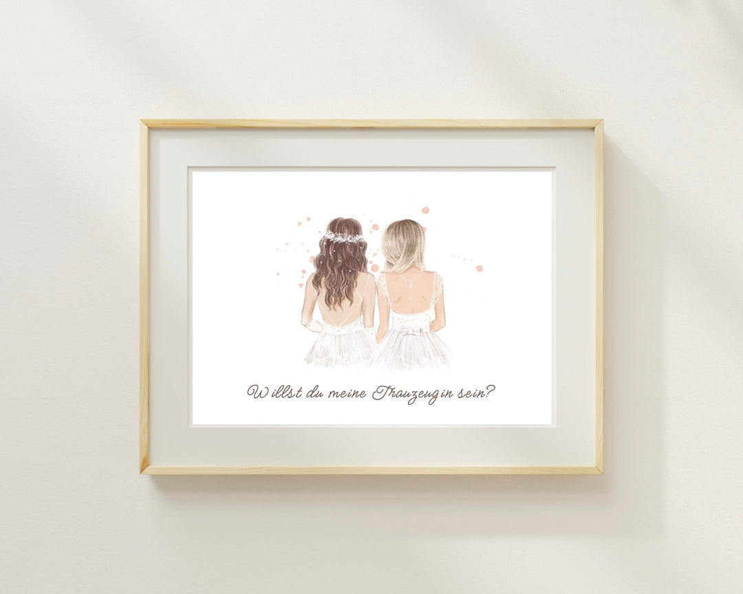 Karte mit Braut & Trauzeugin - ALICIA'S DIARY®