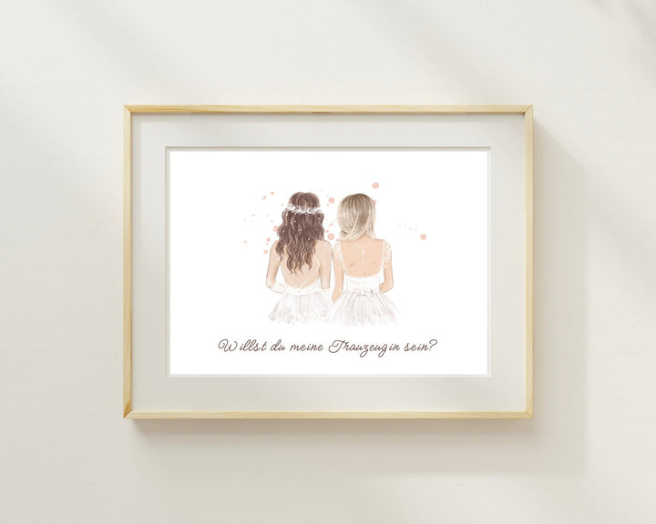 Karte mit Braut & Trauzeugin - ALICIA'S DIARY®