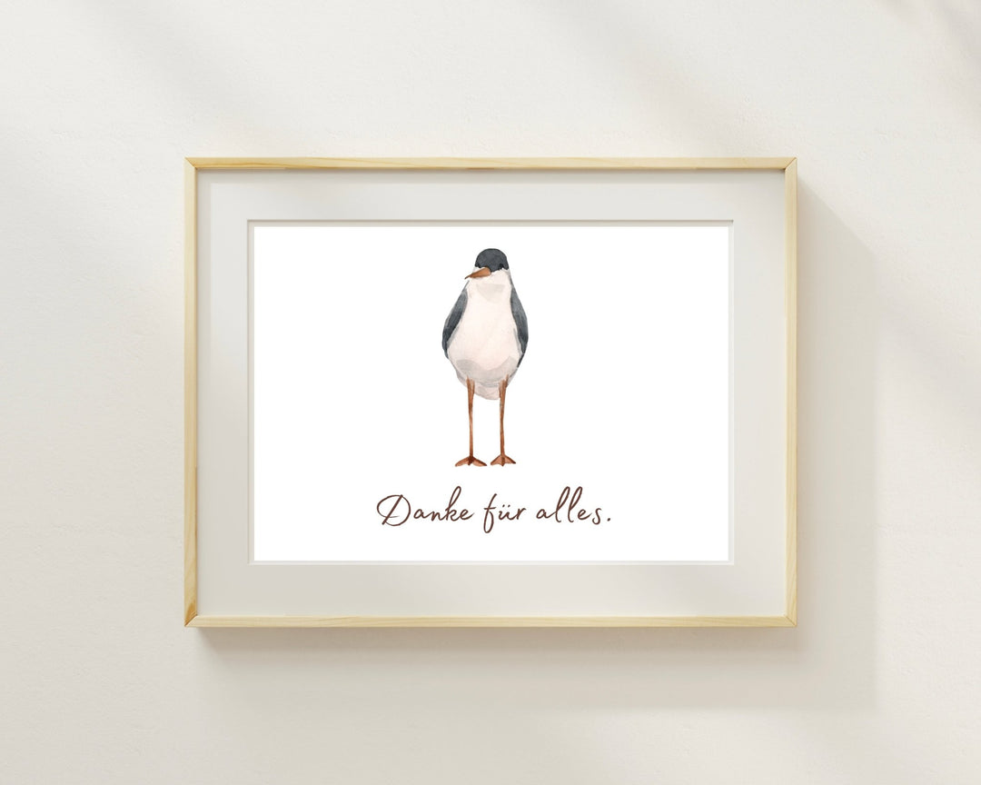 Dankeskarte mit Möwenmotiv - ALICIA'S DIARY®