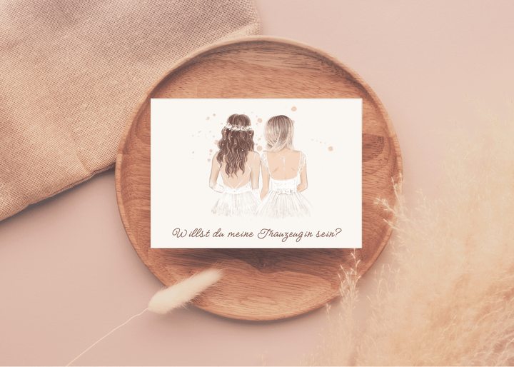 Karte mit Braut & Trauzeugin - ALICIA'S DIARY®