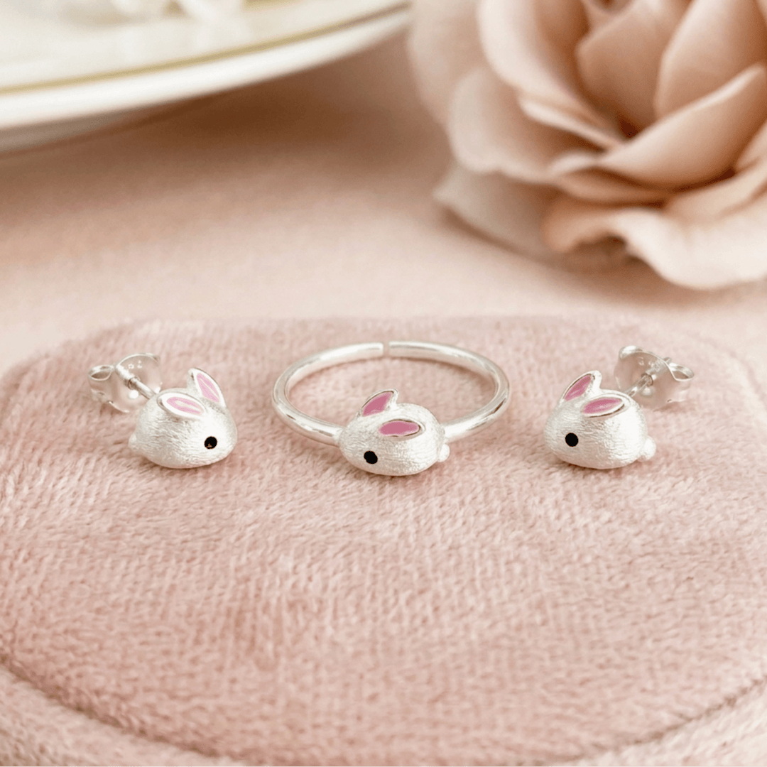 Hypoallergener Kinderschmuck, Mädchenring mit Hase online bestellen