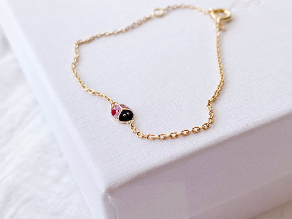 Marienkäfer Armband für Kinder gold von Alicia's Diary