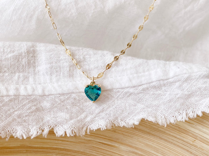 kissedby Alicia | Goldkette mit Kristall Herz - ALICIA'S DIARY®