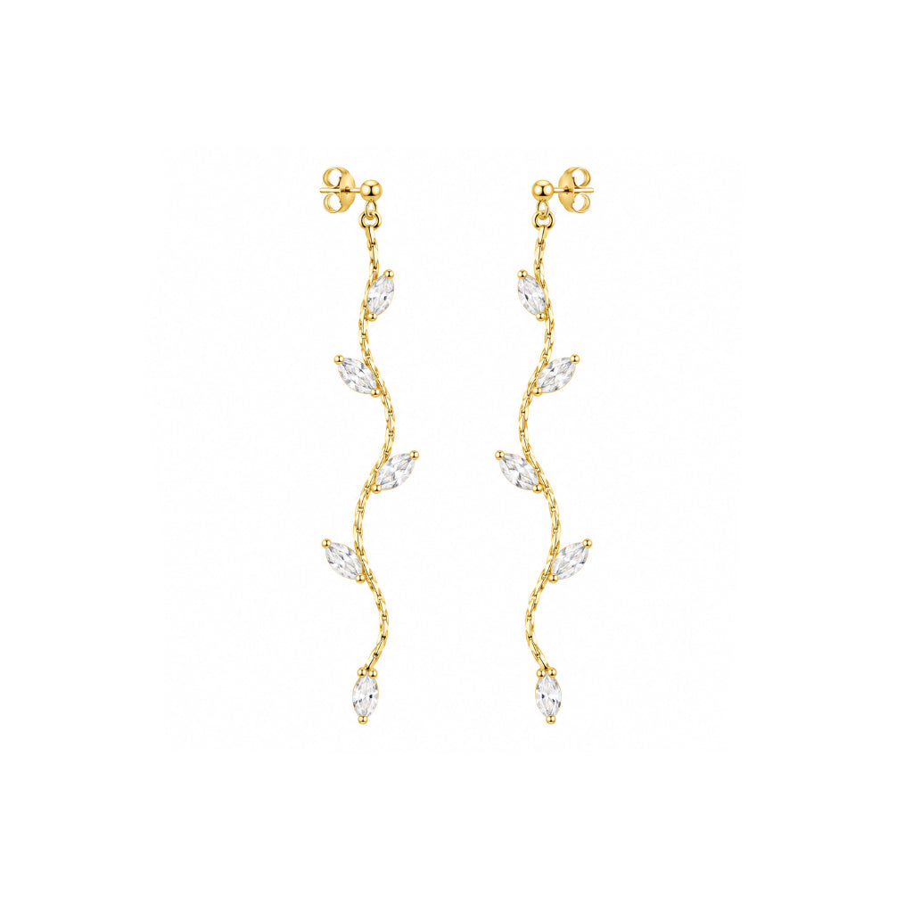 Longues boucles d'oreilles en strass