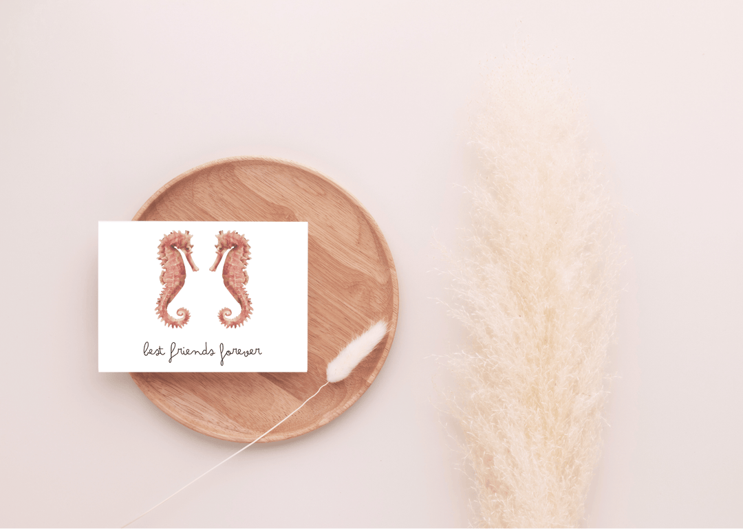 Grußkarte mit Seepferdchenmotiv - ALICIA'S DIARY®
