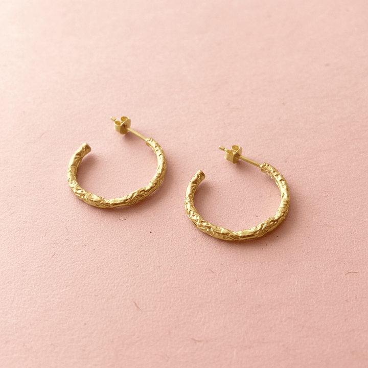 Aesthetic Goldcrush Creolen mit hammered Finish-creolen-Creolen 30 mm-Gehämmert