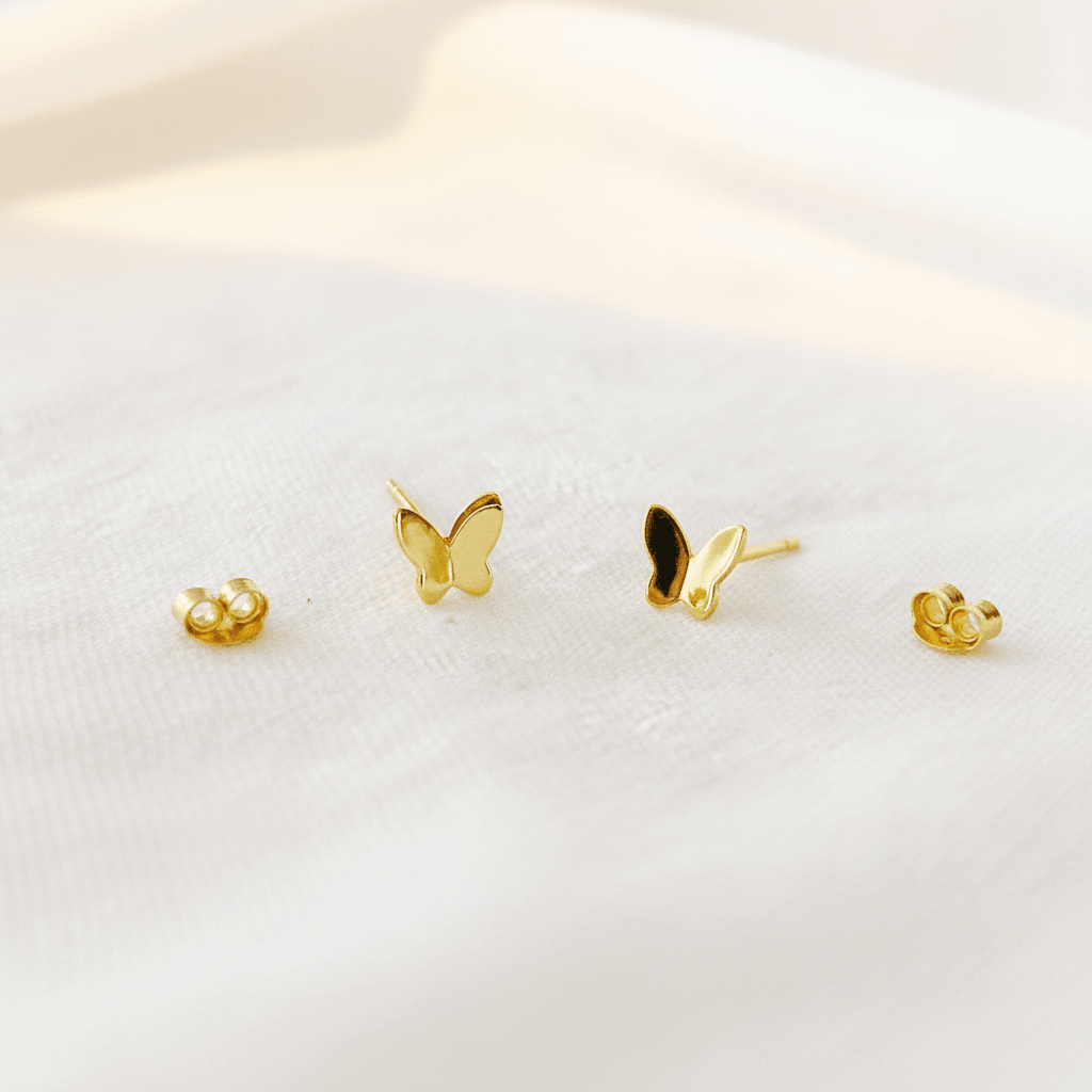 Schmetterling Ohrstecker-cute &amp; girly-Goldene Kinder Ohrringe-goldene ohrringe