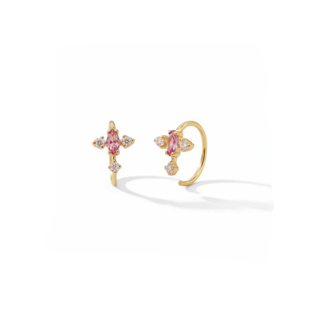 Offene Creolen Pink-cute & girly-Dünn Filigran zart schmal zierlich-goldene creolen