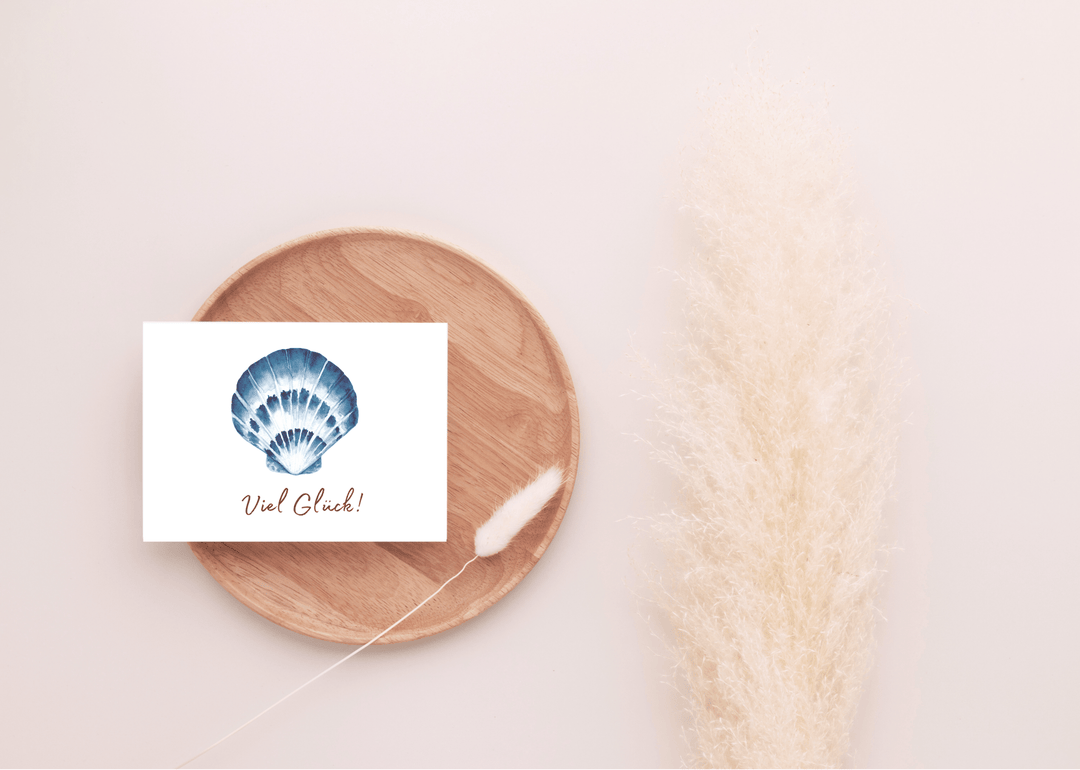 Grußkarte mit Muschelmotiv - ALICIA'S DIARY®