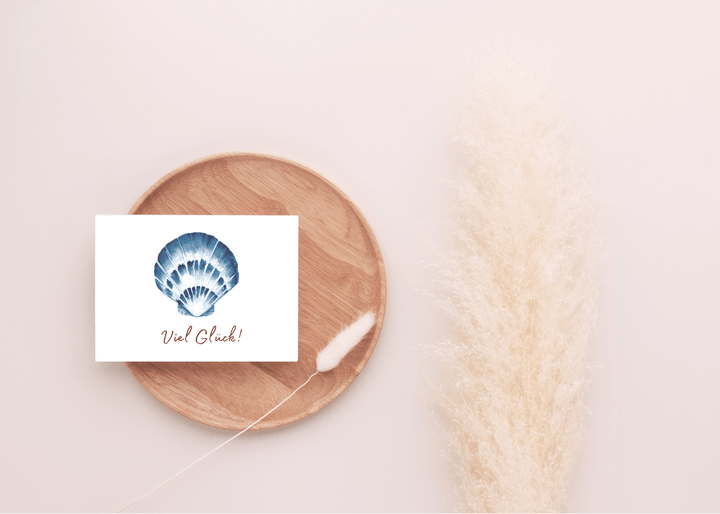 Grußkarte mit Muschelmotiv - ALICIA'S DIARY®
