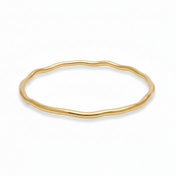 Minimalistischer goldener Edelstahl Armreif, dezenter Schmuck, minimalistische Armspange gold, Beach Girl, Clean Girl 