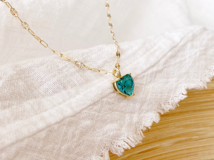 kissedby Alicia | Goldkette mit Kristall Herz - ALICIA'S DIARY®