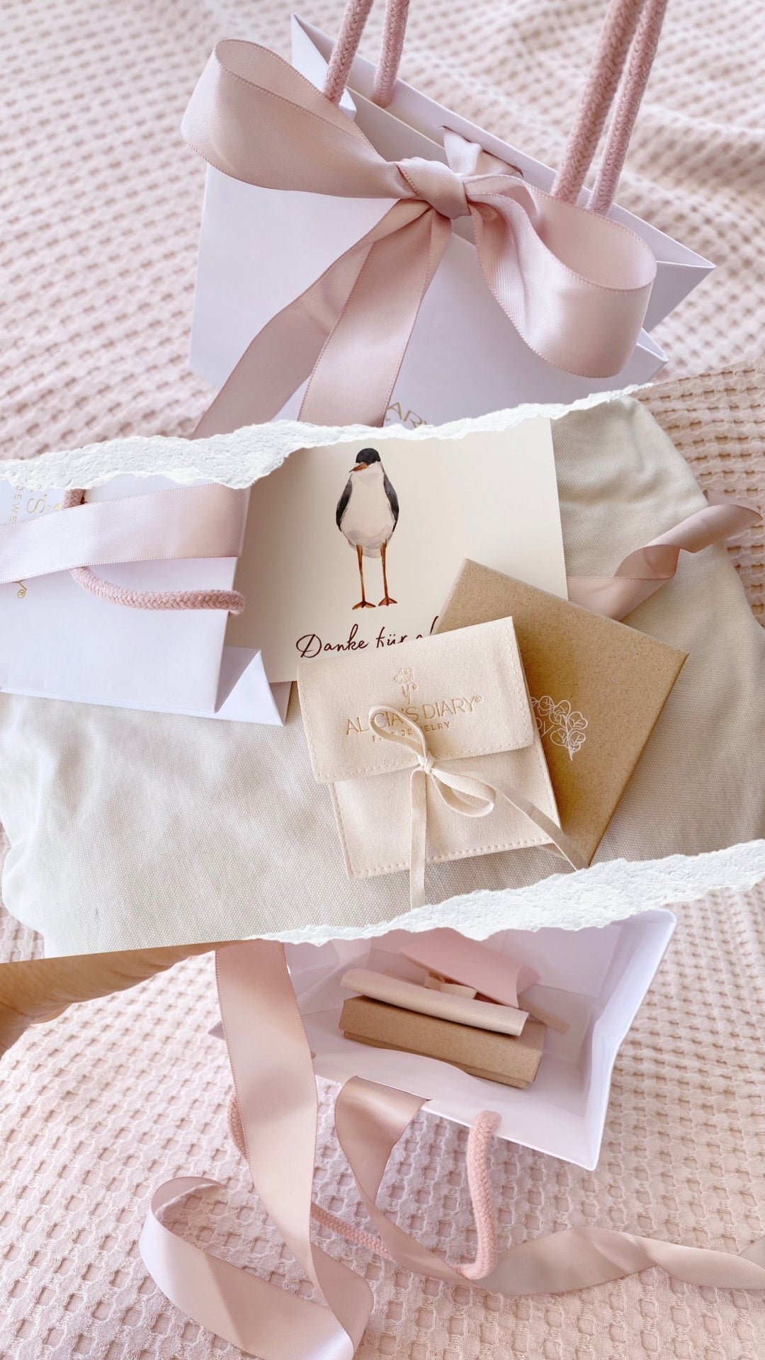 Süße Geschenkverpackung mit Karte für dein Schmuckgeschenk von ALICIA'S DIARY