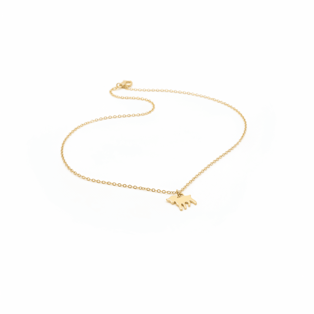 Kinderhalskette gold mit Lämmchen Anhänger, Kinderschmuck Goldfill vergoldet von Alicia&