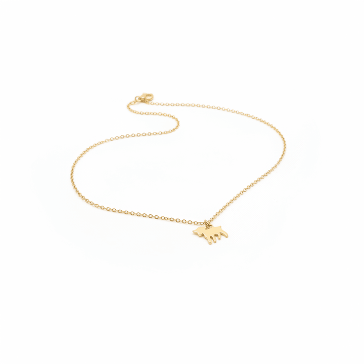 Kinderhalskette gold mit Lämmchen Anhänger, Kinderschmuck Goldfill vergoldet von Alicia&