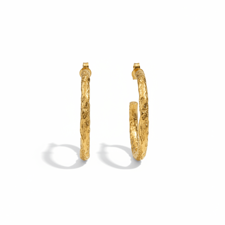 Aesthetic Goldcrush Creolen mit hammered Finish-creolen-Creolen 30 mm-Gehämmert