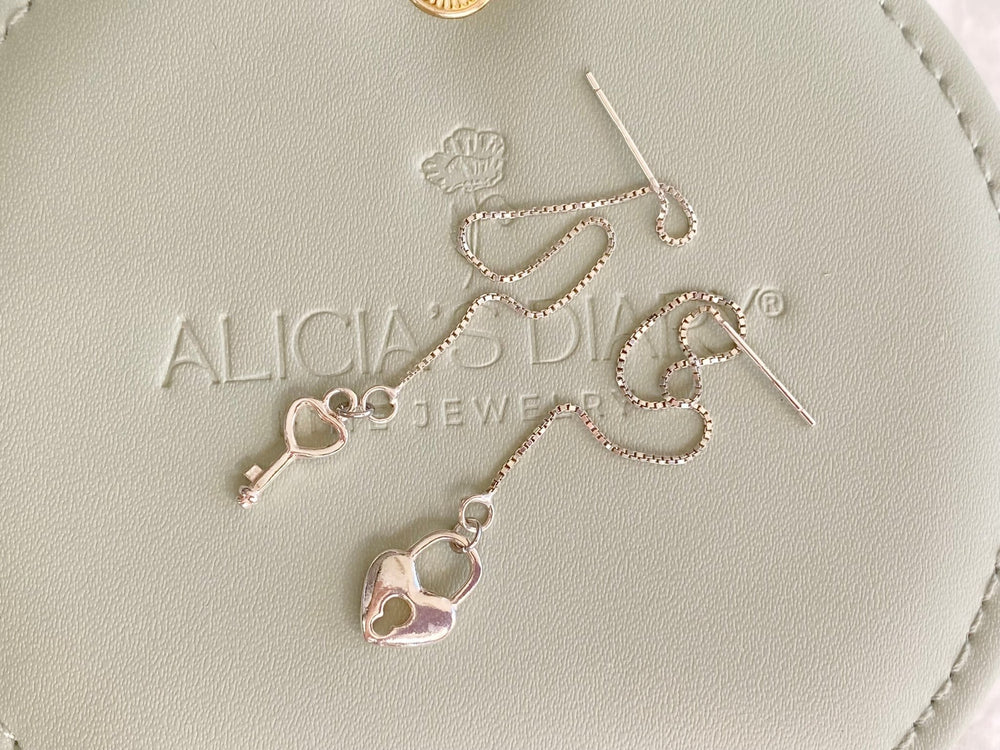 Schloss & Schlüssel Fädelohrringe - ALICIA'S DIARY®