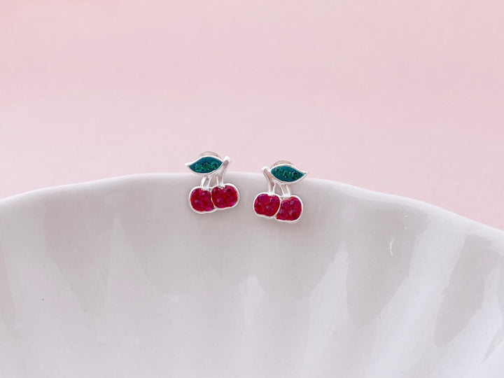 Allergiefreundlicher Kinderschmuck, Ohrringe mit Kirschen von Alicia's Diary