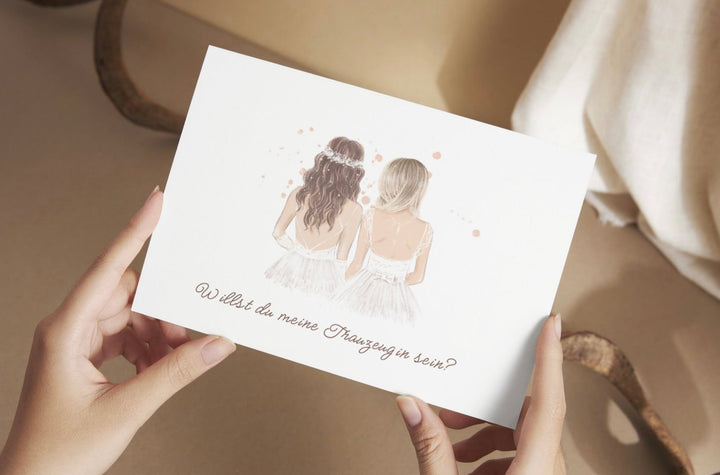 Karte mit Braut & Trauzeugin - ALICIA'S DIARY®