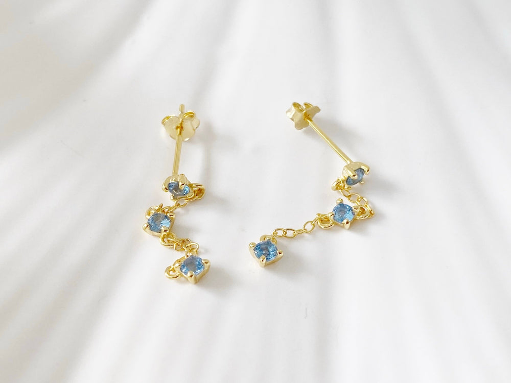 Blue Crystal Ohrkettchen - ALICIA'S DIARY