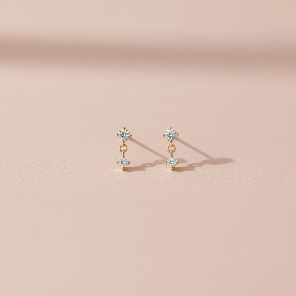 Glitzer Ohrstecker-cute &amp; girly-Dünn Filigran zart schmal zierlich-goldene ohrringe
