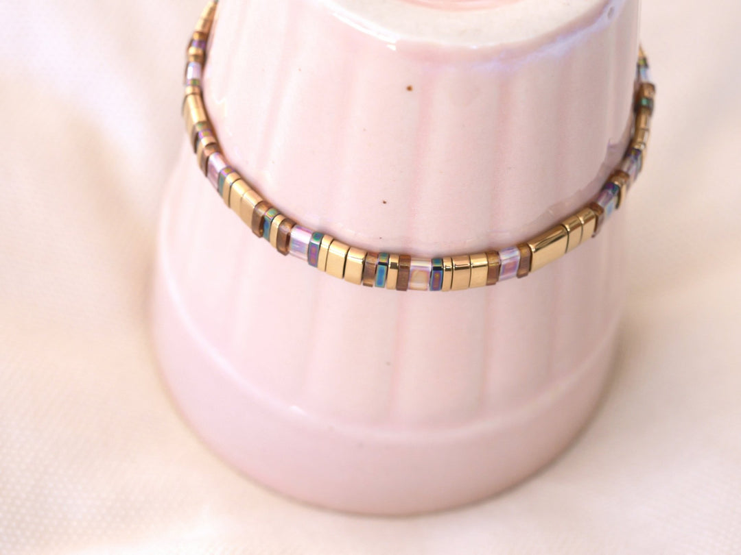 Lampwork Schmuck Armband stretch, schönes Perlenarmband für junge Frauen von Alicia's Diary