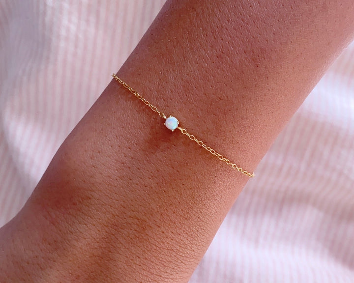 Armband mit kleinem Opal, natürlicher Opal Schmuck fein - beliebte Armbänder gold Frauen