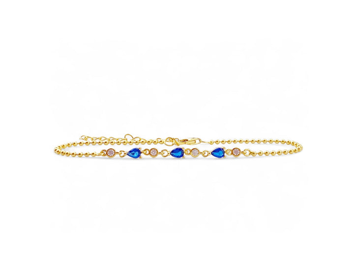 Goldenes Azul Kristall Armband mit blauen Steinen-ALICIA&