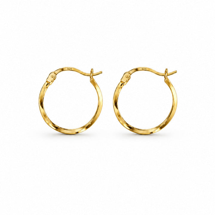 Preciosos pendientes, pendientes de aro hechos de plata 925 con baño de oro macizo para mujeres jóvenes y niñas, hermosa joyería de Alicia&
