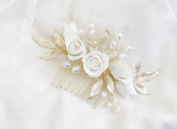 Goldener Brauthaarschmuck Linda - ALICIA'S DIARY