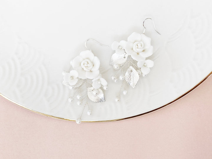 Blütenweiße Hochzeitsohrringe Rosalie - ALICIA'S DIARY