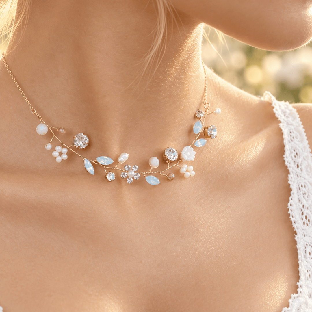Zarte Braut Halskette | LOUISA-blumen-blüten-Boho Hochzeit romantisch