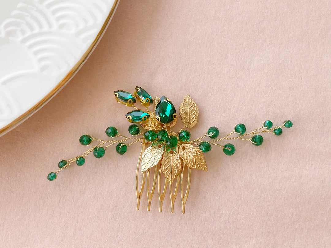 Brautschmuck gold grün, Vintage Boho Chic, Hochzeitsschmuck Vintage von Braut Marke Alicia's Diary