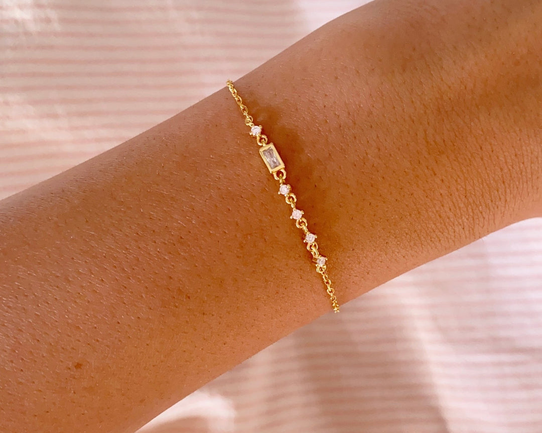 Damen Armband mit Steinen Gold, Alicia's Diary Schmuck aus Deutschland, Glitzer Armband gold
