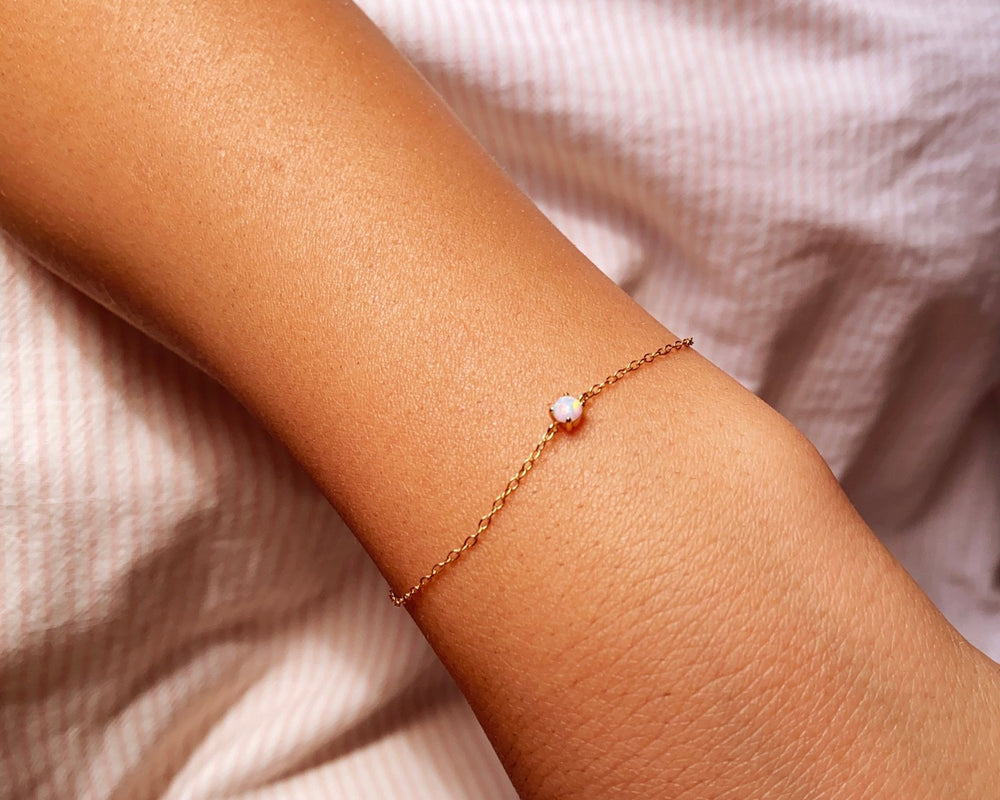 Pulsera de ópalo dorada para mujer - Joyería impermeable para mujeres jóvenes, ideas de regalo encantadoras para esposa