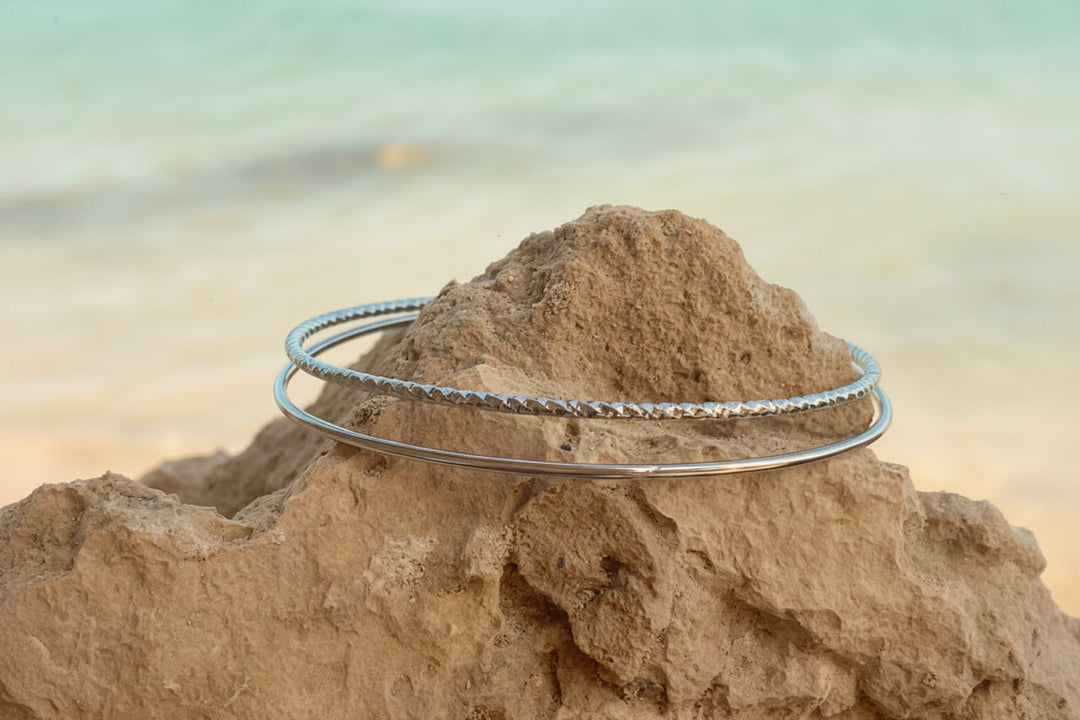 Brazalete doble apilable de plata - ALICIA&