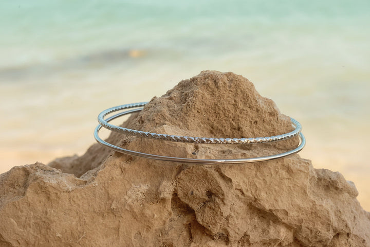 Brazalete doble apilable de plata - ALICIA&