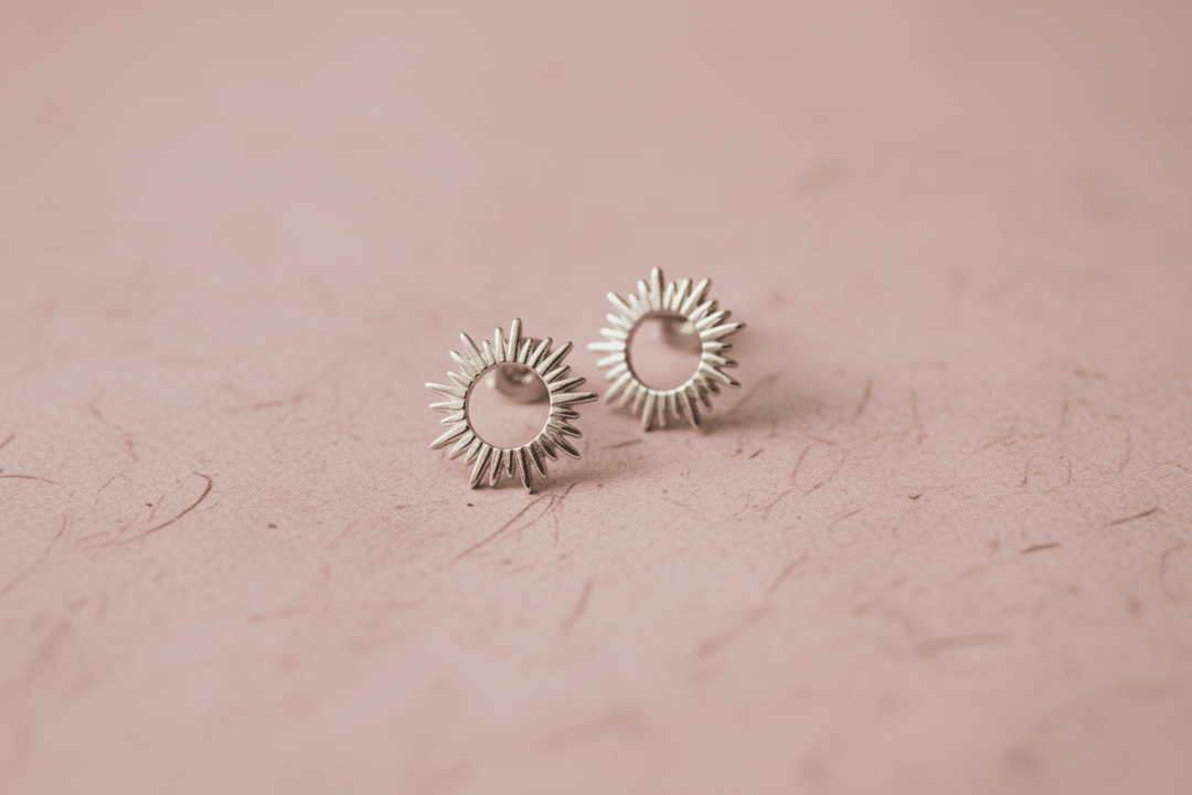 Sonnenstrahlen Ohrstecker silber pur-google-feed-Ohrringe-Ohrringe silber