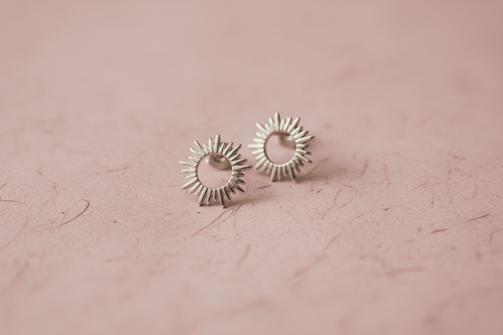 Sonnenstrahlen Ohrstecker silber pur-google-feed-Ohrringe-Ohrringe silber
