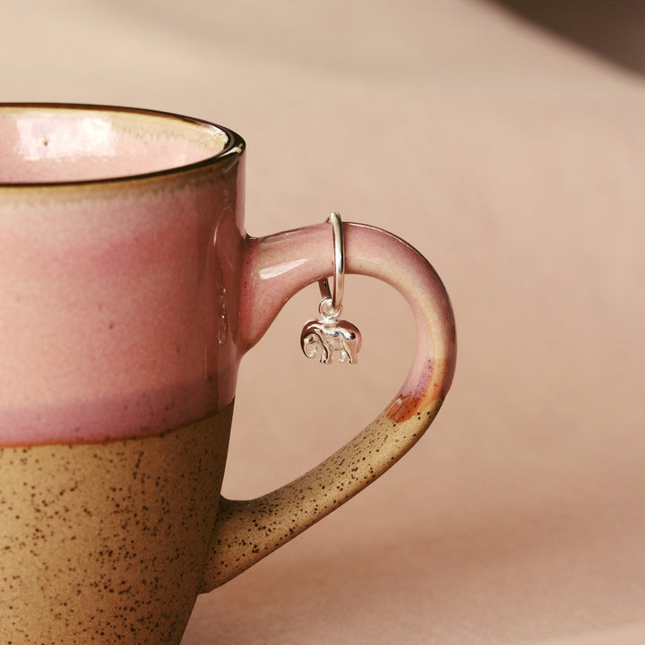 Echte Silber Crrolen mit Elefanten Anhängern, Silberschmuck Ohrringe mit Elefanten Charms, Boho Schmuck für junge Frauen
