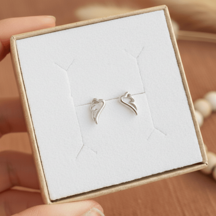 Echt silberne Ohrstecker mit Engelsflügeln, Ohrringe für Kinder, Frauen und Teenager Mädchen, Schmuck online bestellen