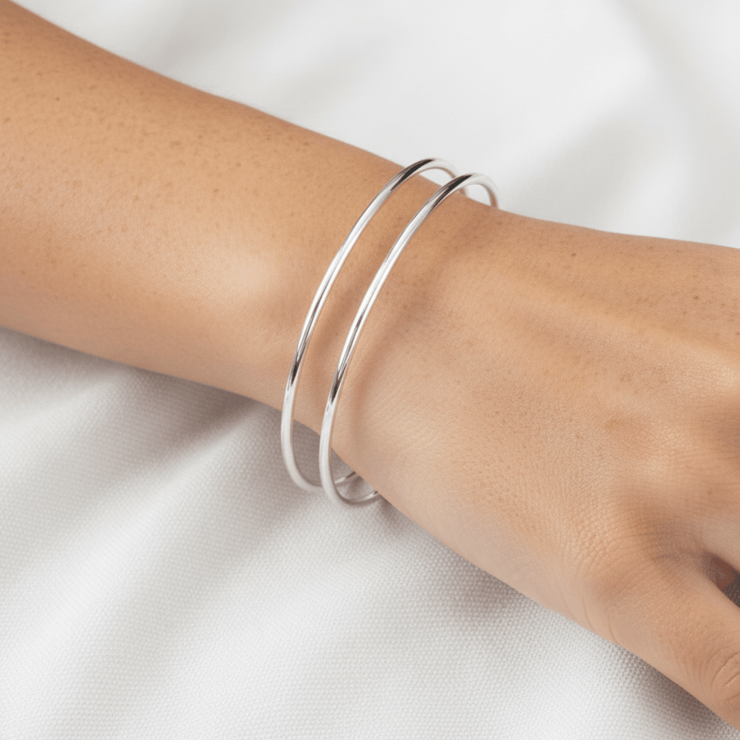 Zweireihige Armspange aus wasserfestem Edelstahl, minimalistischer Schmuck