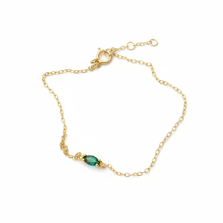 Armband aus vergoldetem 925 Silber mit grünem Stein für junge Frauen, Leute, online bestellen in schöner Verpackung