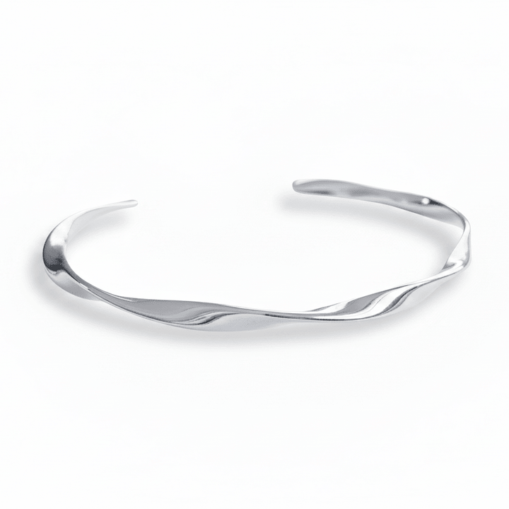 Echt silberne gedrehte Armspange, Schmuck für kleine Frauen mit dünnen schmalen Handgelenken aus 925 Sterlingsilber, Silberschmuck Online Shop