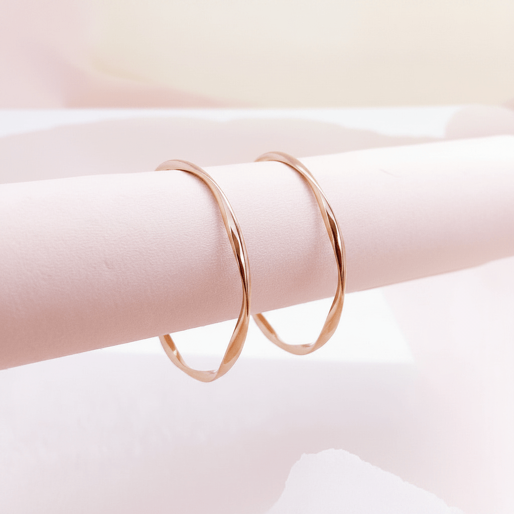 Große Creolen im gedrehten Design aus edelstahl, wasserfeste Ohrringe Gold, gedrehte Creolen für Frauen, Sommer Ohrringe hautfreundlich