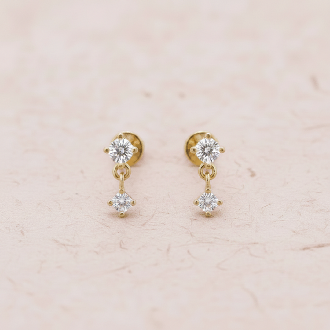 Glitzer Ohrstecker-cute &amp; girly-Dünn Filigran zart schmal zierlich-goldene ohrringe