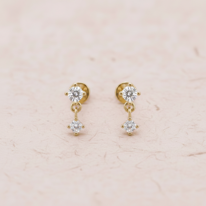 Glitzer Ohrstecker-cute &amp; girly-Dünn Filigran zart schmal zierlich-goldene ohrringe