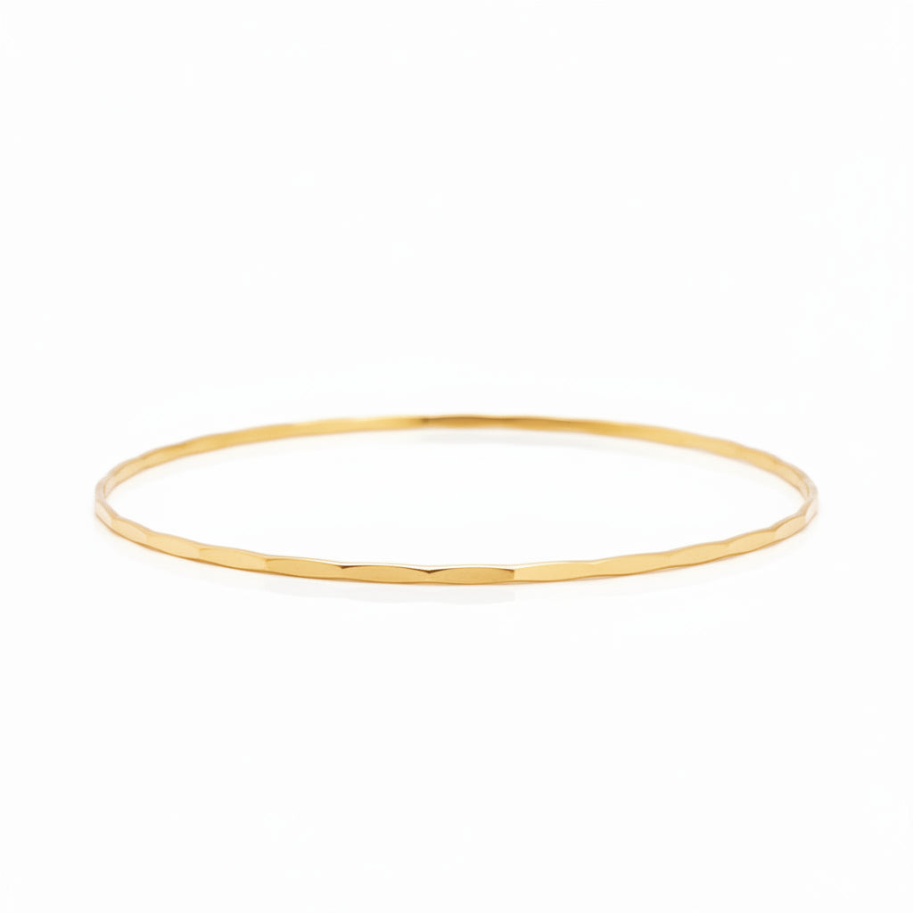 Gold bangle, simple design, waterproof gold jewelry for summer - Alicia's Diary