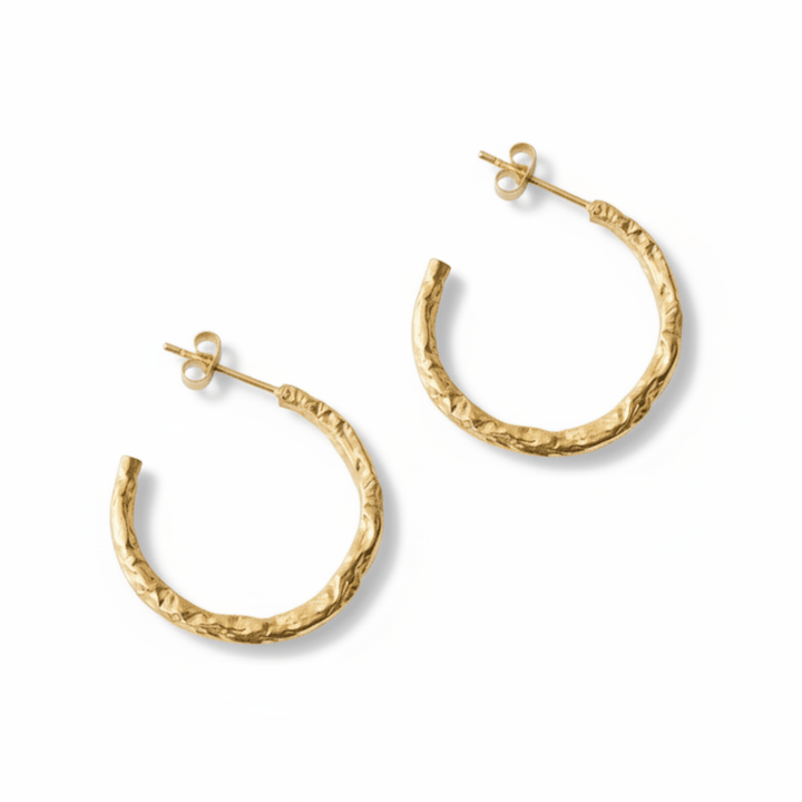 Offene Creolen mit hammered Finish, Boho Schmuck Ohrringe, Creolen mit Ohrstecker, Clean Girl Jewelry von Alicia&