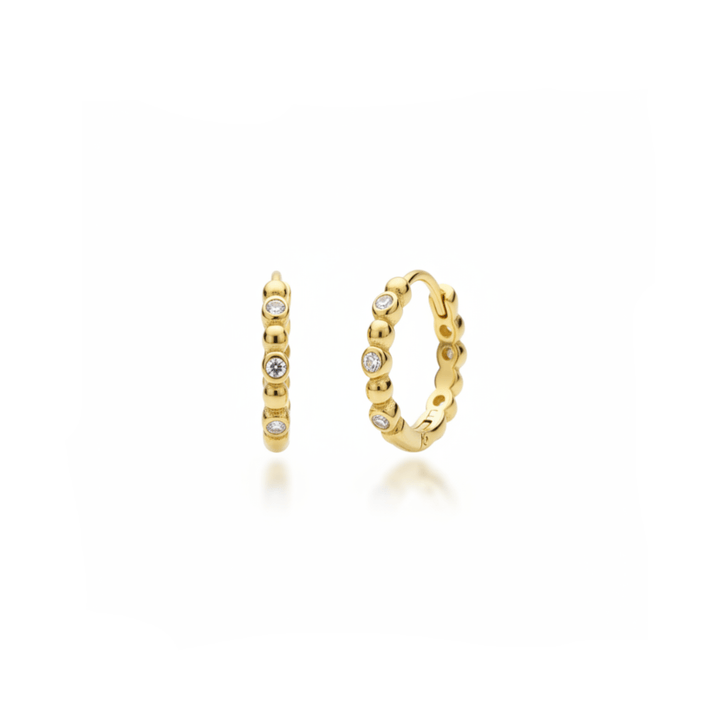 Kleine Creolen für cute ear stack gold, Earring Stacked Ohrringe aus 925 Silber von Alicia&